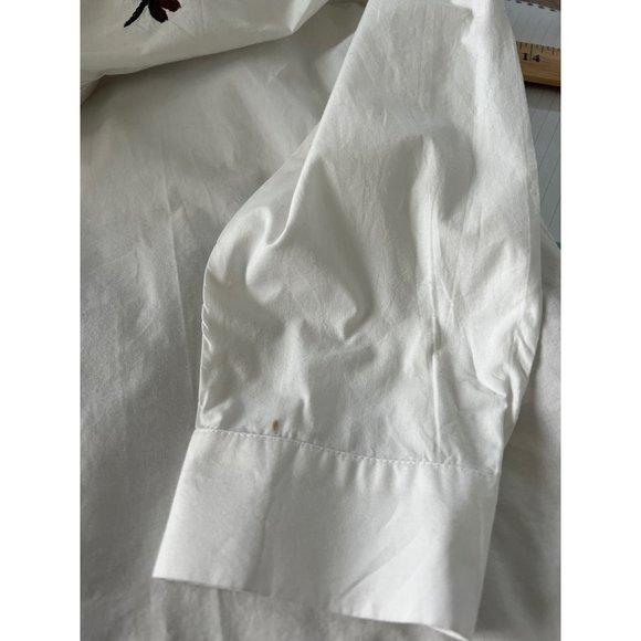 Embroidered Insect White Women's Top - Picture 9 of 9